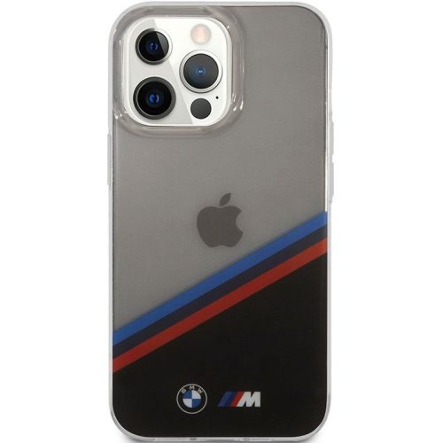 BMW - Apple iPhone 13 Pro M Logo Diagonal Tricolor szilikon tok - Fekete 