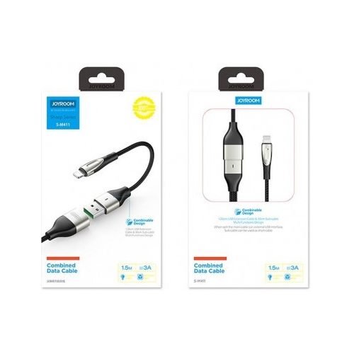 Joyroom - S-M411 erősített USB-Lightning kábel 1.2 m - Fekete