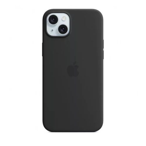 Apple iPhone 15 Plus MagSafe szilikon tok, fekete