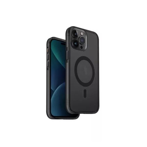 Uniq Calio Apple iPhone 15 Pro Max Magsafe szilikon tok, fekete-átlátszó