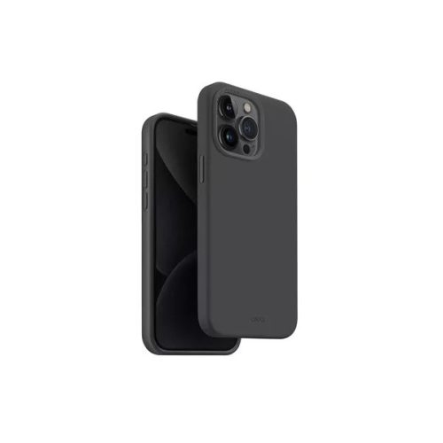 Uniq Lino Hue Apple iPhone 15 Pro Max Magsafe Szilikon tok, sötét szürke