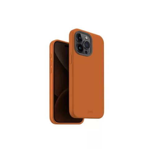 Uniq Lino Hue Apple iPhone 15 Pro Max Magsafe Szilikon tok, narancs