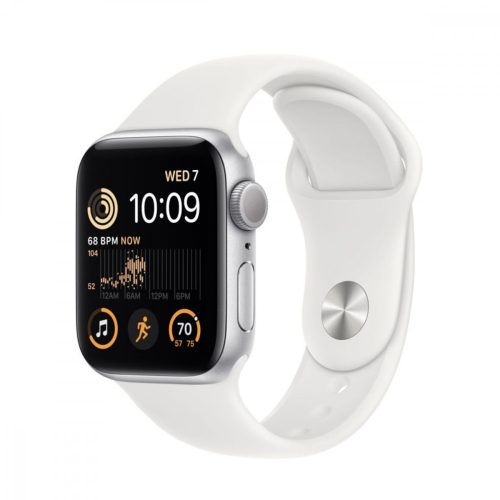 Apple Watch SE (2022) GPS 40mm Ezüst alumíniumtok Fehér sportszíj
