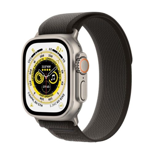 Apple Watch Ultra GPS + Cellular 49 mm-es titántok, fekete-szürke terep pánttal (M/L)
